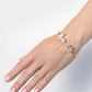 18K Rose Gold & CZ Encrusted Mother Of Pearl Butterfly Women's Bangel Bracelet Jewelry