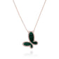 Mother of Pearl w/ 18k Gold & Cubic Zirconia Butterfly Necklace Jewelry