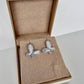 925 Silver with Mother Of Pearl Cubic Zirconia  Stud Butterfly Earring Jewelry