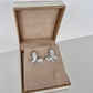 925 Silver with Mother Of Pearl Cubic Zirconia  Stud Butterfly Earring Jewelry