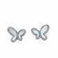 925 Silver with Mother Of Pearl Cubic Zirconia  Stud Butterfly Earring Jewelry