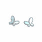 925 Silver with Mother Of Pearl Cubic Zirconia  Stud Butterfly Earring Jewelry