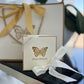 925 Silver with Mother Of Pearl Cubic Zirconia  Stud Butterfly Earring Jewelry