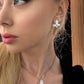 925 Silver with Mother Of Pearl Cubic Zirconia  Stud Butterfly Earring Jewelry