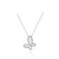 Mother of Pearl w/ 18k Gold & Cubic Zirconia Butterfly Necklace Jewelry