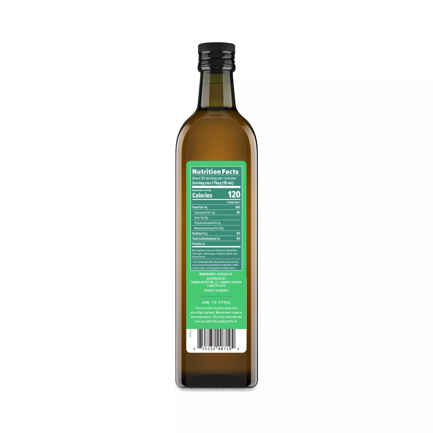 Primal Kitchen Avocado Oil - Pure, Unrefined, Cold-Pressed (25.36 Fl Oz, Pack of 6)
