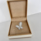 .925 Silver Ring w/ Mother Of Pearl Butterfly encrusted with Cubic Zirconia Jewelry