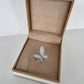 .925 Silver Ring w/ Mother Of Pearl Butterfly encrusted with Cubic Zirconia Jewelry