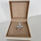 .925 Silver Ring w/ Mother Of Pearl Butterfly encrusted with Cubic Zirconia Jewelry