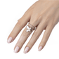 .925 Silver w/ Mother Of Pearl Cubic Zirconia Encrusted Swirl Butterfly Ring Jewelry