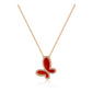 Silver Mother of Perl & Cubic Zirconia Butterfly Necklace Jewelry