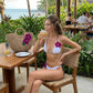 Island Orchid Straw Beach Bag