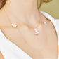 Red Agate w/ 18k Gold & Cubic Zirconia Butterfly Necklace Jewelry