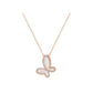 Red Agate w/ 18k Gold & Cubic Zirconia Butterfly Necklace Jewelry