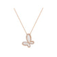 Silver Mother of Perl & Cubic Zirconia Butterfly Necklace Jewelry