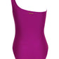 Vanda - StripeOne Shoulder Style Swimsuit