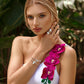 Vanda - StripeOne Shoulder Style Swimsuit