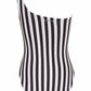 Vanda - StripeOne Shoulder Style Swimsuit