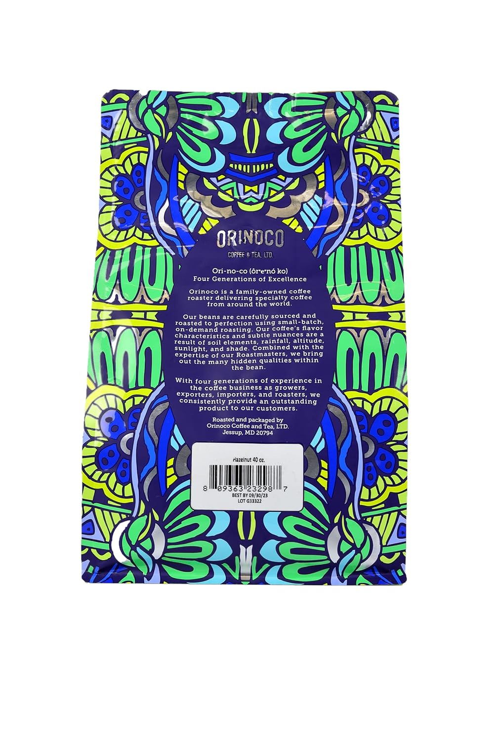 Orinoco Coffee & Tea Ltd Hazelnut Whole Bean Coffee - 12 Oz Pack of 6