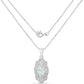 0.48 Carat Genuine Aquamarine and White Topaz .925 Sterling Silver Pendant