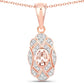 0.52 Carat Genuine Morganite and White Topaz .925 Sterling Silver Pendant