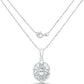 1.89 Carat Genuine Aquamarine and White Topaz .925 Sterling Silver Pendant