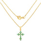 14K Yellow Gold Plated 1.05 Carat Genuine Zambian Emerald .925 Sterling Silver Pendant