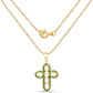 14K Yellow Gold Plate 3.11 Carat Genuine Ethiopian Opal & Chrome Diopside .925 Silver Pendant