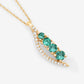 0.34 Carat Genuine Zambian Emerald and White Diamond 14K Yellow Gold Pendant
