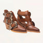 Loyal West Rodeo Ankle Bootie In Calfskin - Bone & Saddle
