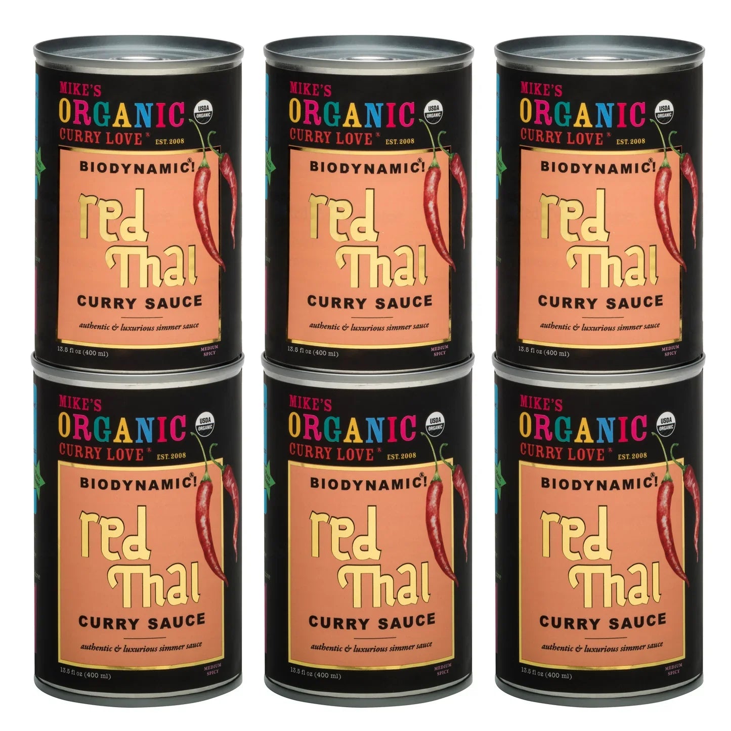Mike's Organic Curry Love - Red Thai Curry, 13.5 fl oz (Pack of 6) - Gluten-Free Sauce