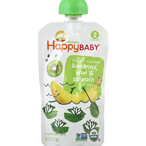 Happy Baby Stage 2 Ban Spin Fruit, 4 Oz, 16-Pack