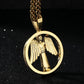 Round Shape Iced Angel Wing Pendant with14K Gold Plated by Bling Proud | Urban Jewelry Online Store