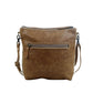 Myra Frontier Trail Embossed Leather Crossbody Bag Western Hairon Purse with Adjustable Leather Strap