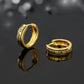 S925 Silver Black Roman Numerals Hoop Earrings in 14K Gold - 15mm by Bling Proud | Urban Jewelry Online Store