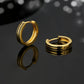 S925 Silver Black Stripe Hoop Earrings in 14K Gold - 15mm by Bling Proud | Urban Jewelry Online Store