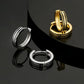 S925 Silver Black Stripe Hoop Earrings in 14K Gold - 15mm by Bling Proud | Urban Jewelry Online Store