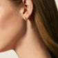 S925 Silver Black Stripe Hoop Earrings in 14K Gold - 15mm by Bling Proud | Urban Jewelry Online Store