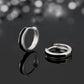 S925 Silver Sleek Black Hoop Earrings in White Gold - 15mm by Bling Proud | Urban Jewelry Online Store
