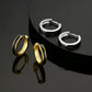 S925 Silver Sleek Black Hoop Earrings in White Gold - 15mm by Bling Proud | Urban Jewelry Online Store