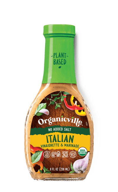 Organicville - Dressing Italian No Salt Added (Pack of 6-8 Fl Oz)