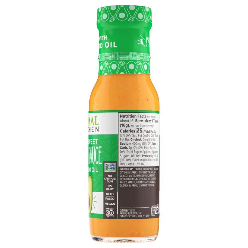 Primal Kitchen Mild & Sweet Buffalo Sauce, 8.5 fl oz, Pack of 6
