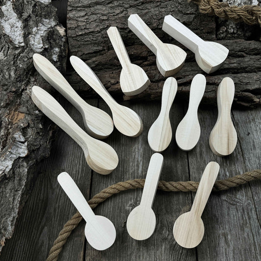 Set of 12 Linden Wood Spoon Carving Blanks