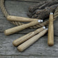 Set of 5 Ash Wood Handles for Chisels and Gouges with Aluminum Rings