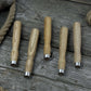 Set of 5 Ash Wood Handles for Chisels and Gouges with Aluminum Rings