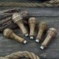 Set of 5 Ash Wood Replacement Handles with Aluminum Rings