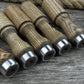 Set of 5 Ash Wood Tool Handles with Aluminum Rings