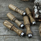 Set of 5 Ash Wood Tool Handles with Aluminum Rings
