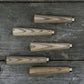Set of 5 Tapered Ash Wood Handles with Brass Rings