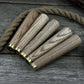 Set of 5 Tapered Ash Wood Handles with Brass Rings